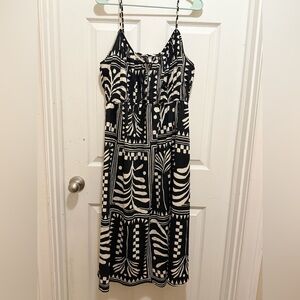 NWT H&M Black and Cream Midi Dress